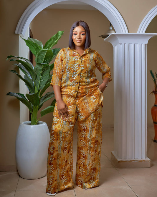 Della Silk and Chiffon Pant Set